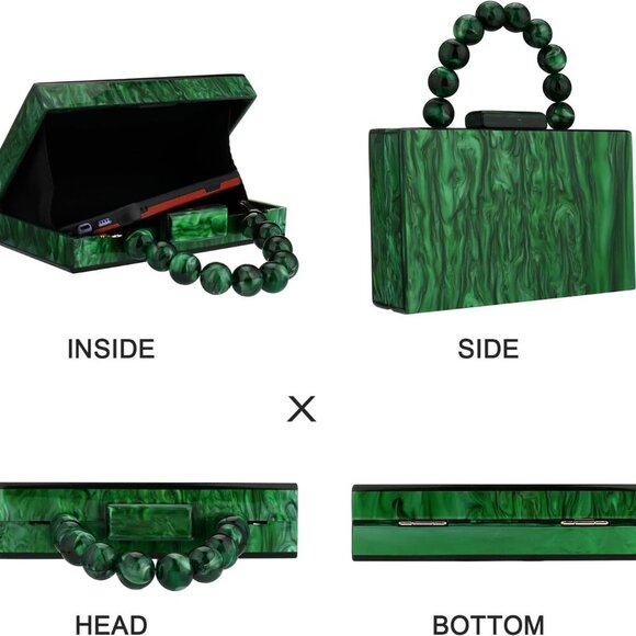 COPY - Acrylic Purses Evening Clutch Bag Marbling Handbags for Women Cross Body… - Picture 2 of 7